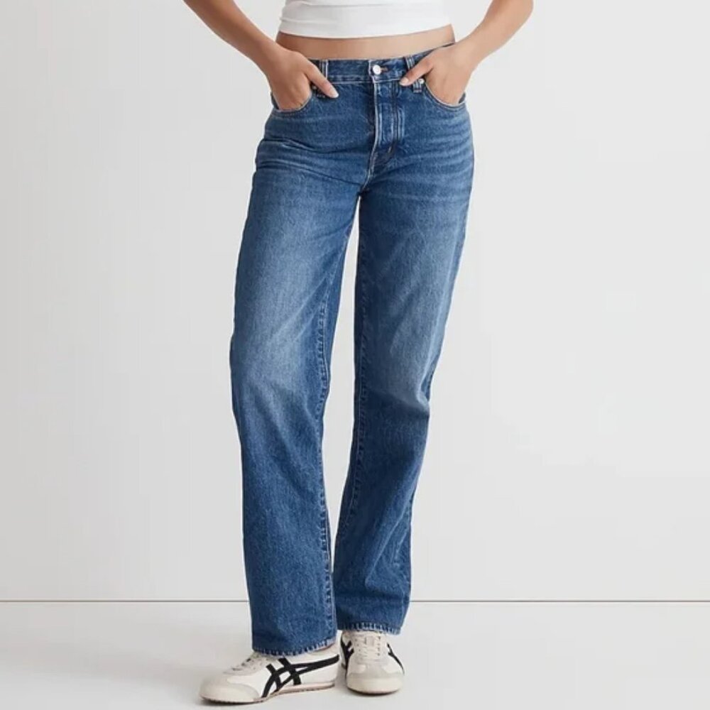 Madewell The Tall Low-Slung Straight Jeans Women's Size 30T Palmina Wash NM758